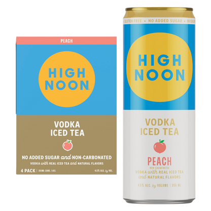 High Noon Hard Tea Peach 4pk 12oz Cans 4.5% ABV