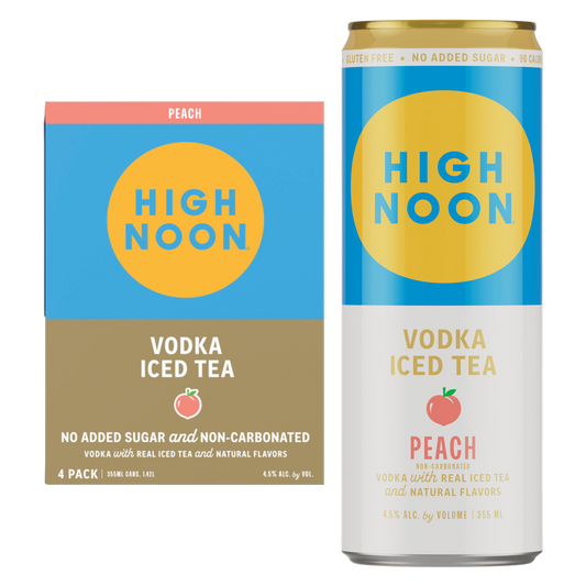 High Noon Hard Tea Peach 4pk 12oz Cans 4.5% ABV