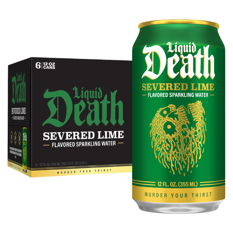 Liquid Death Severed Lime Sparkling Water 6pk 12oz Can