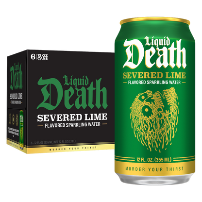 Liquid Death Severed Lime Sparkling Water 6pk 12oz Can