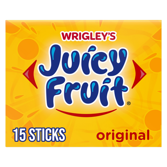JUICY FRUIT Original Bubble Gum, Single Pack, 15 Stick
