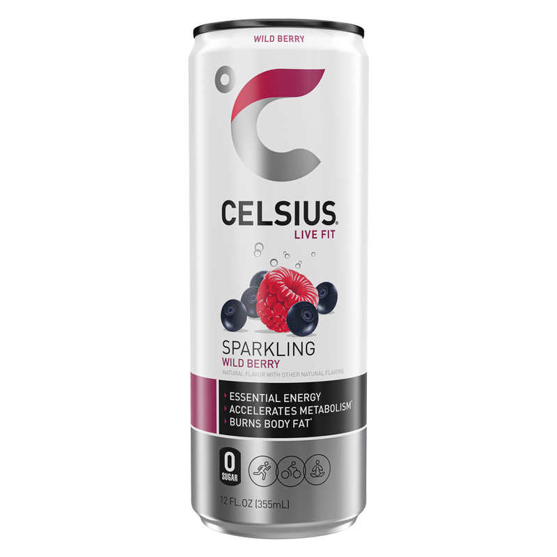 CELSIUS Sparkling Wild Berry Essential Energy Drink 12oz Can