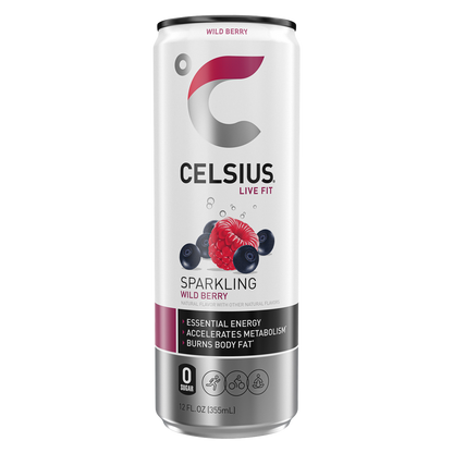 CELSIUS Sparkling Wild Berry Essential Energy Drink 12oz Can