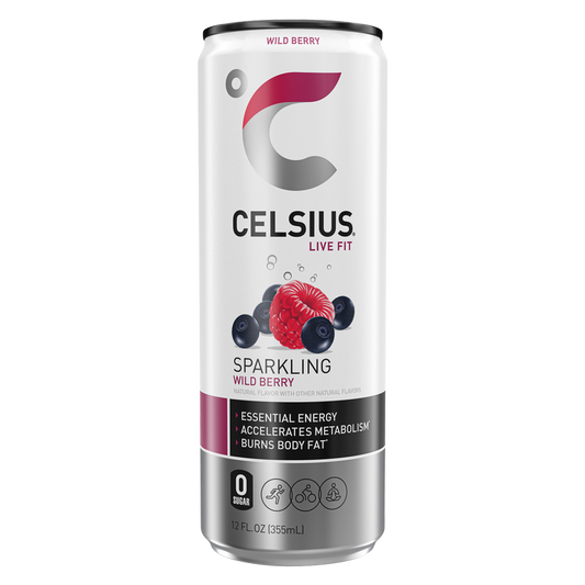 CELSIUS Sparkling Wild Berry Essential Energy Drink 12oz Can