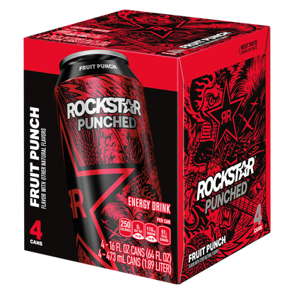 Rockstar Punched Fruit Punch 4pk 16oz Can- XL