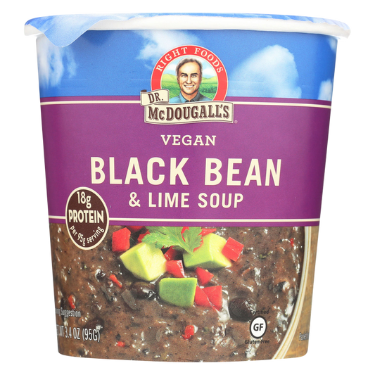 Dr. McDougalls Vegan Black Bean & Lime Soup Cup 2oz