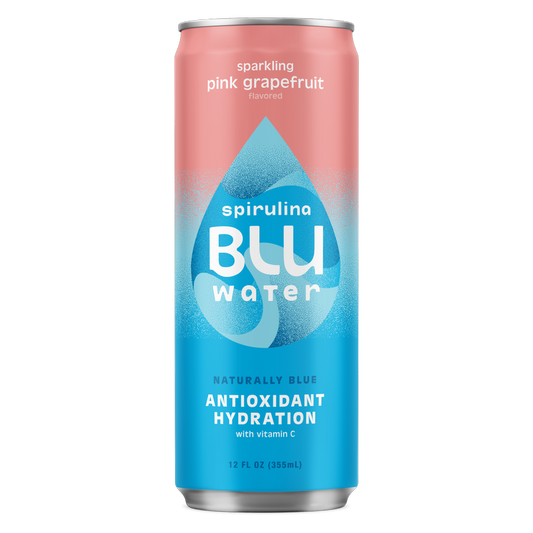 BLUwater Pink Grapefruit ZERO Sugar Sparkling Spirulina Beverage 12 oz Can
