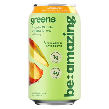 Be Amazing Peach Mango Daily Greens Drink 12oz Can