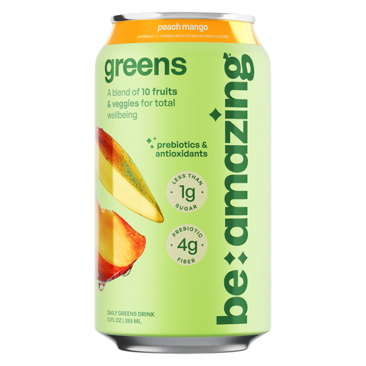 Be Amazing Peach Mango Daily Greens Drink 12oz Can