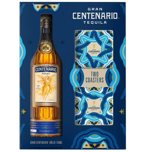 Gran Centenario Añejo with Two Ceramic Coasters Tequila 750ml (80 Proof)