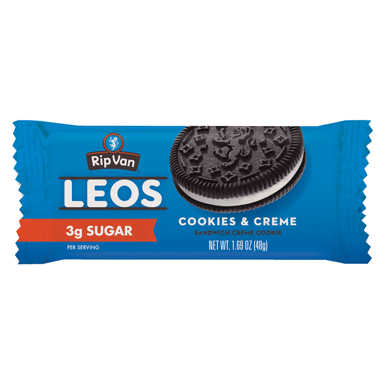 Rip Van LEOS Cookies and Cream Sandwich Cookies, 1.69oz