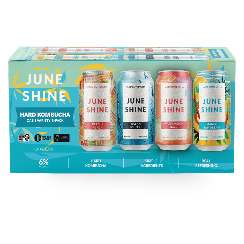 JuneShine Hard Kombucha Oasis Variety 8pk 12oz Can 6% ABV
