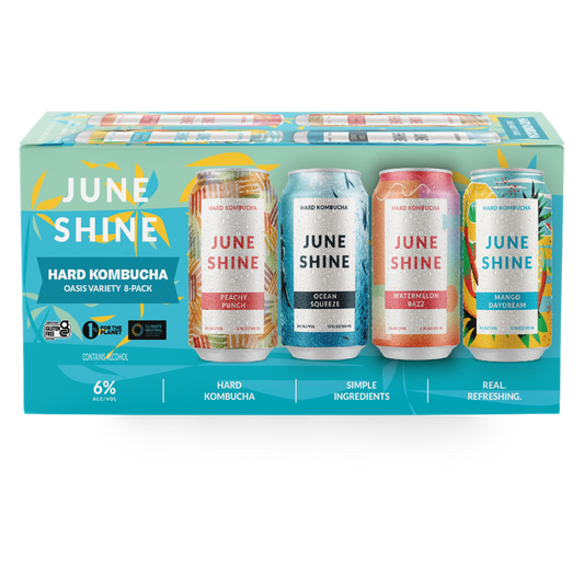 JuneShine Hard Kombucha Oasis Variety 8pk 12oz Can 6% ABV