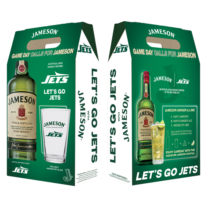 Jameson Irish Whiskey 750ml NYJ Gift Set