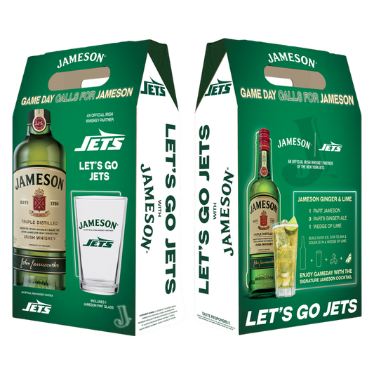 Jameson Irish Whiskey 750ml NYJ Gift Set