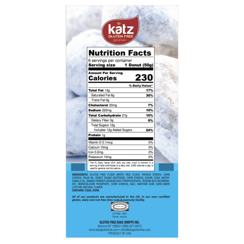 Katz Gluten Free Powdered Donuts 6pk