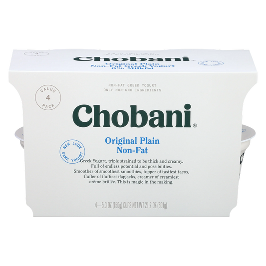 Chobani Plain Nonfat Greek Yogurt  4ct/5.3oz