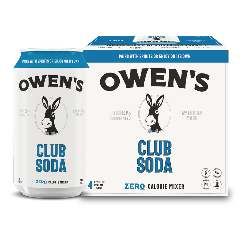 Owen's Club Soda 4pk 240ml Can