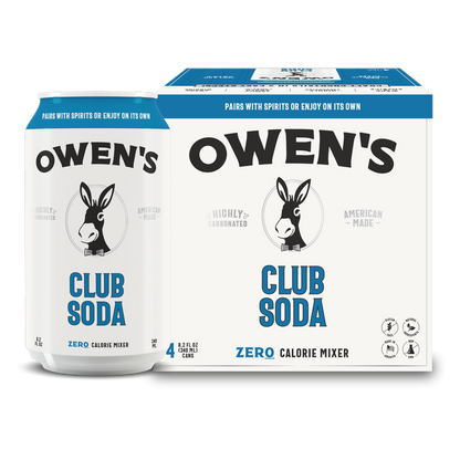 Owen's Club Soda 4pk 240ml Can