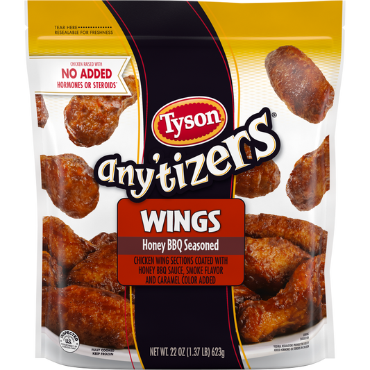Tyson Any'tizers Frozen Honey BBQ Seasoned Wings 22oz
