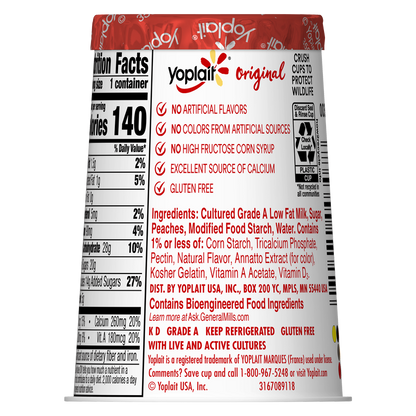 Yoplait Original Harvest Peach Yogurt - 6oz