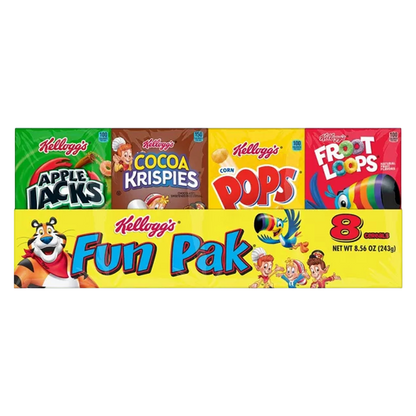 Kellogg's Fun-Pack Breakfast Variety Cereal, 8-Pack