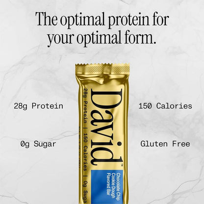 David Chocolate Chip Cookie Dough Protein Bar Case 12ct