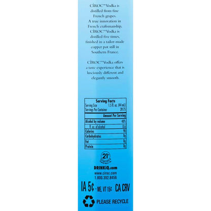 CIROC Ultra-Premium Vodka, 1.75 L (80 Proof)