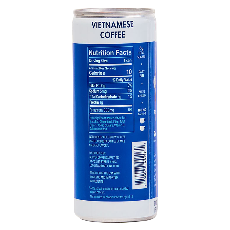 Nguyen Coffee Supply Classic Black Vietnamese Coffee Cold Brew 7.5oz Can