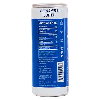 Nguyen Coffee Supply Classic Black Vietnamese Coffee Cold Brew 7.5oz Can