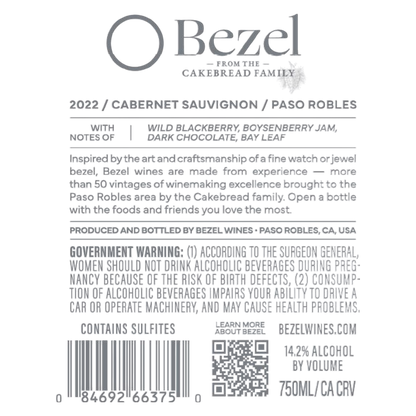 Bezel by Cakebread Cabernet Sauvignon 750ml Bottle