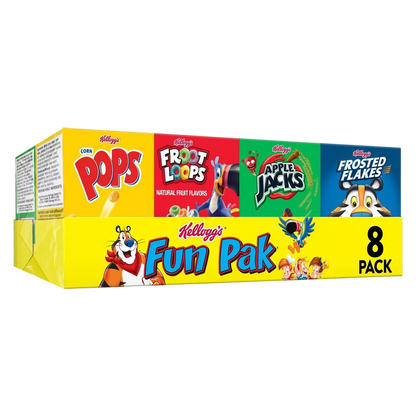 Kellogg's Fun-Pack Breakfast Variety Cereal, 8-Pack