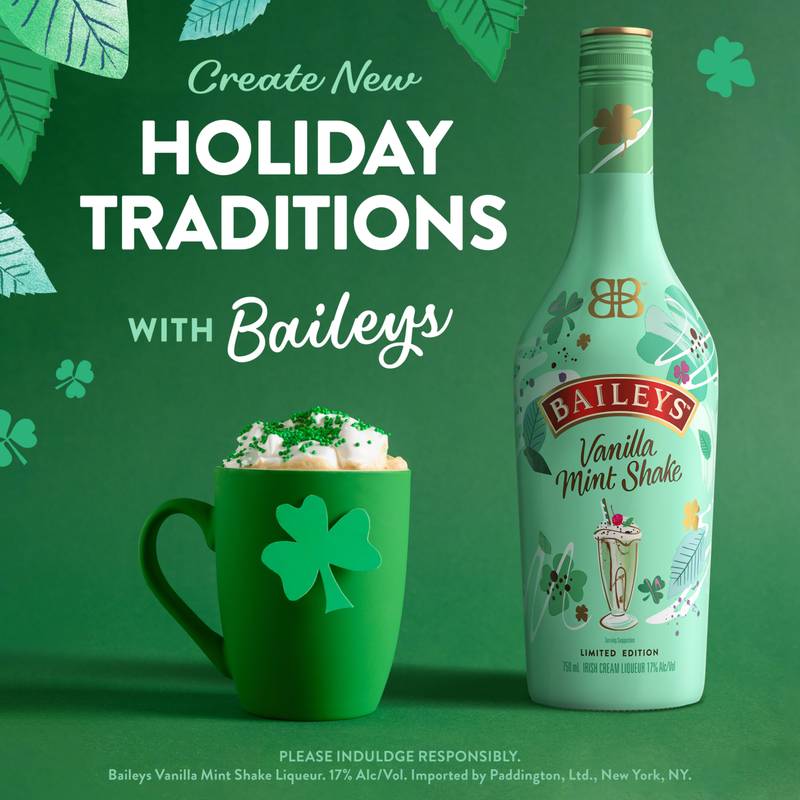 Baileys Vanilla Mint Shake Irish Cream Liqueur 750ml (34 Proof)