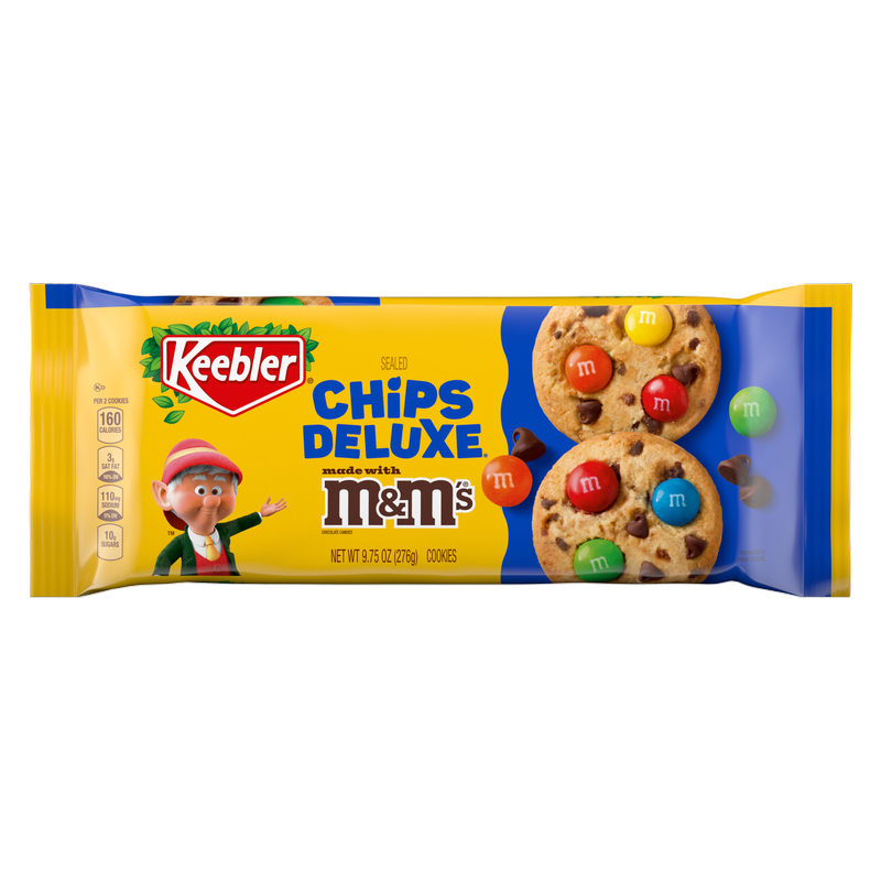 Keebler Chips Deluxe Cookies Made with M&M’s, Chocolate Chip Cookies Made with M&M’s, 9.75 oz