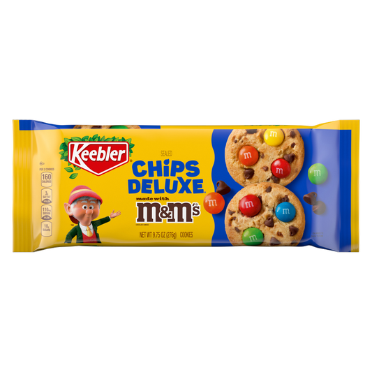 Keebler Chips Deluxe Cookies Made with M&M’s, Chocolate Chip Cookies Made with M&M’s, 9.75 oz