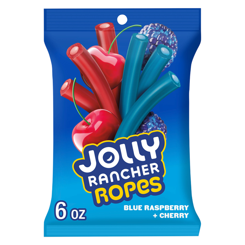 JOLLY RANCHER Ropes Blue Raspberry and Cherry Flavored Candy Bag, 6 oz