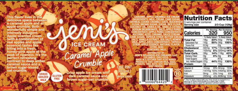 Jeni's Caramel Apple Crumble Pint 16 oz
