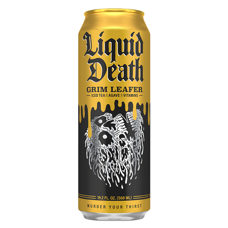 Liquid Death Iced Tea Grim Leafer 19.2oz King Size Can
