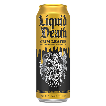 Liquid Death Iced Tea Grim Leafer 19.2oz King Size Can