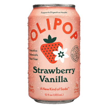 Olipop Strawberry Vanilla 4pk 12oz Can- XL