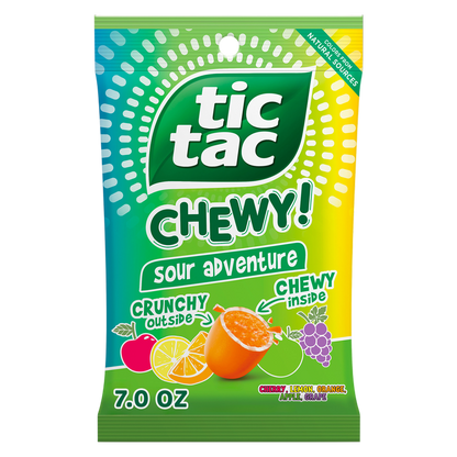 TIC TAC CHEWY! Sour Adventure Candy, Sour Candy, 7 oz