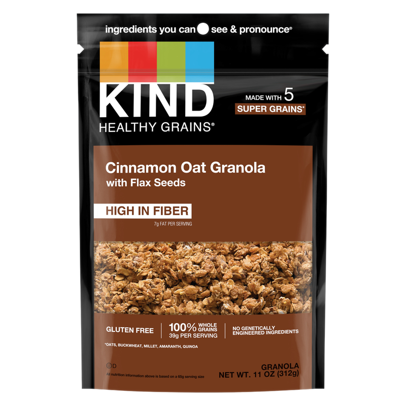 KIND Healthy Grains Granola, Cinnamon Oat Granola with Flax Seeds, 11 oz