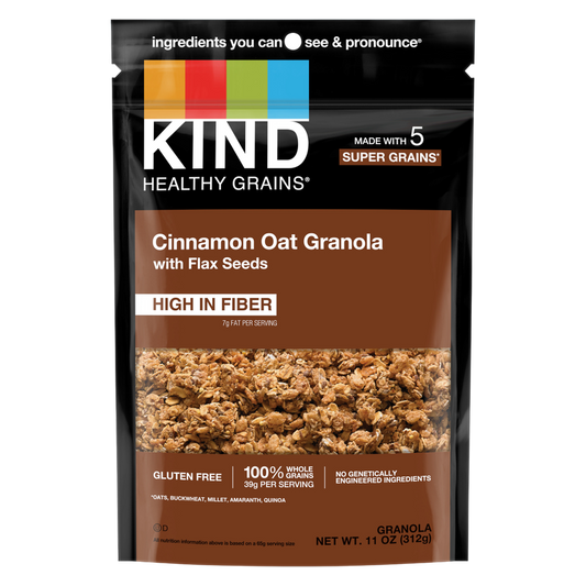 KIND Healthy Grains Granola, Cinnamon Oat Granola with Flax Seeds, 11 oz