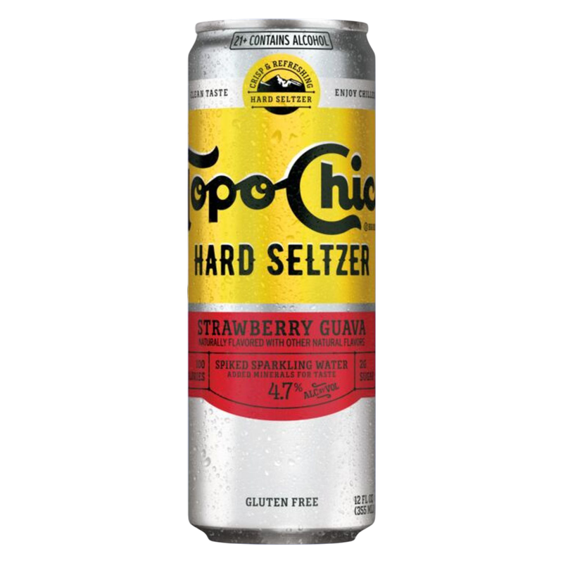 Topo Chico Hard Seltzer Strawberry Guava 24oz Can
