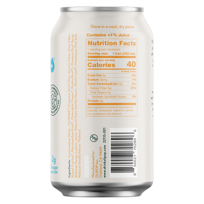 Olipop Cream Soda 12oz Can Shelf Stable