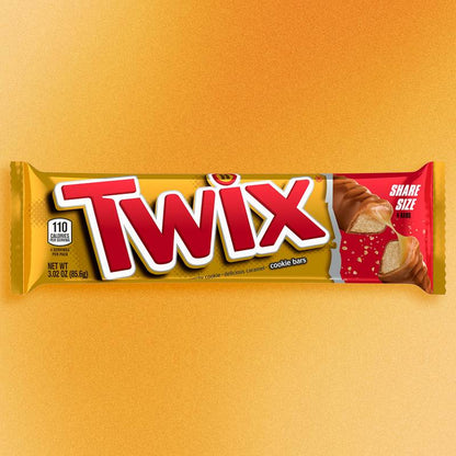 TWIX Milk Chocolate Caramel Cookie Candy Bar, Share Size, 3.02 oz