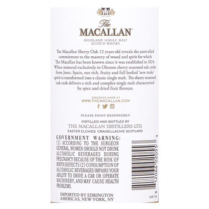 Macallan 12 Yr Sherry Oak 750ml (86 Proof)