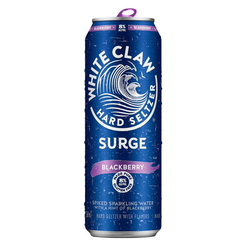 White Claw Hard Seltzer Surge Blackberry Single 19.2oz Can 8% ABV