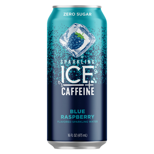 Sparkling Ice Blue Raspberry + Caffeine 16oz Can