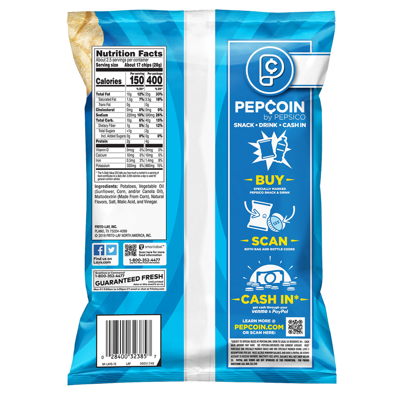 Lay's Salt & Vinegar Potato Chips 2.625oz